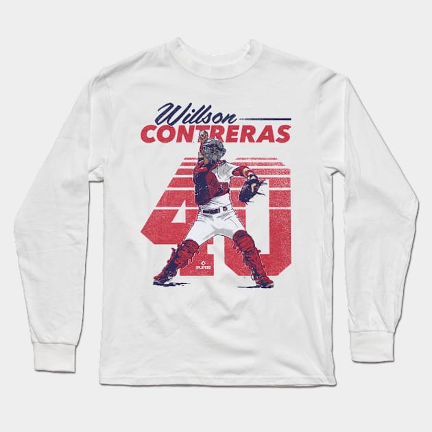 Willson Contreras St. Louis Retro Long Sleeve T-Shirt by Jesse Gorrell